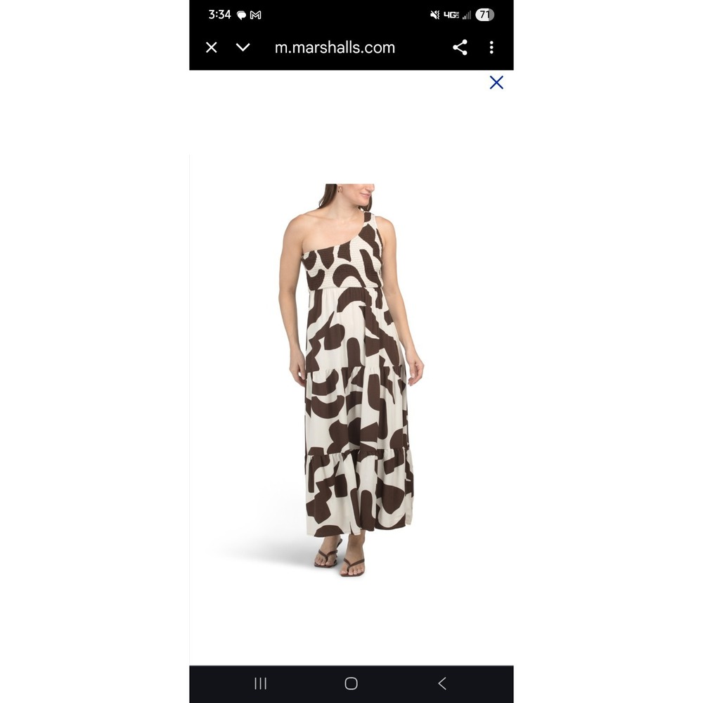 Abel The Label Maxi Dress Smocked One Sleeve Size Large Nwt - Picture 6 of 7